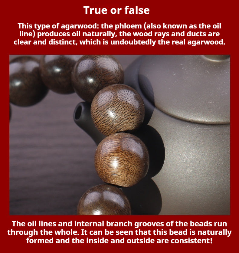Natural Brunei agarwood bracelet with 108 beads for men and women AB2552